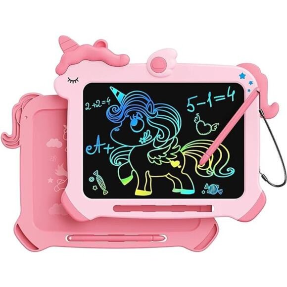 LCD Writing Tablet for Kids, Unicorn Colorful Screen Doodle Board, Erasable - Picture 7 of 7